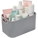 STORi Bliss 10' x 6' Open Compartment Plastic Organizer | Classic Grey | Makeup and Vanity Storage Bin and Pantry Container with Pass-Through...