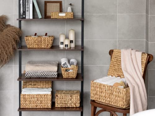 Image of StorageWorks Wicker Basket with Lid, Storage Baskets with Lids, Hyacinth