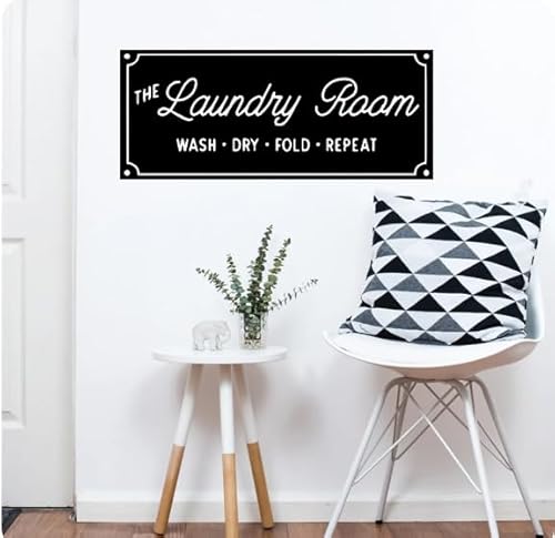 Wall Decal Laundry Room Wall Stickers Wallpaper for Laundry Room Decor Decal Stickers Murals,Black,43cm X 104cm