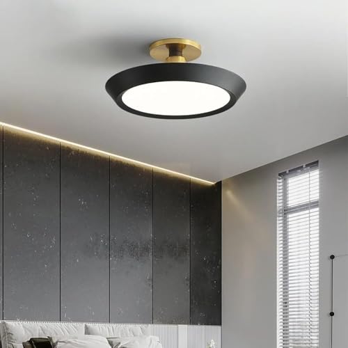 Plafonnier mince encastrable gris ZR98US lustre rond pour plafond bas