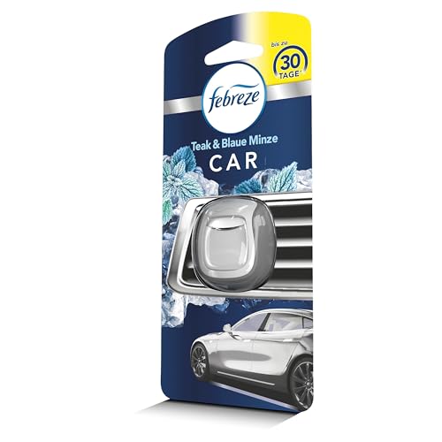 Febreze Auto Lufterfrischer Teak & Blaue Minze, Auto Duft gegen Gerüche