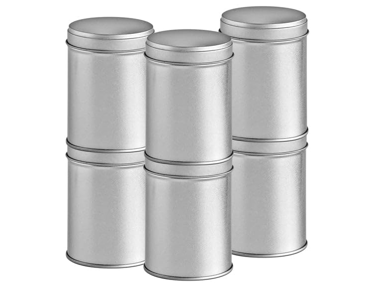 12er Pack große Gewürzdosen stapelbar mit extra Aromadeckel inkl. 12 Etiketten + 2 Streueinsätze | Höhe: je ca. 9,0 cm, Ø je ca. 6,4 cm | Dosen Material...