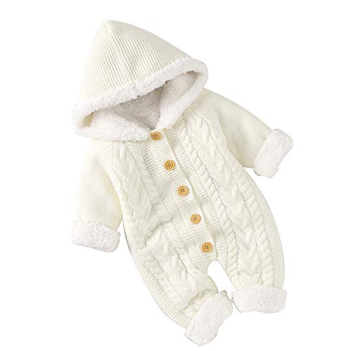 Pasgeboren Baby Hooded Gebreide Romper Fleece Trui Warmer Sneeuwpak Jumpsuit Overall Onesies Baby Winter Bovenkleding… - Image 5