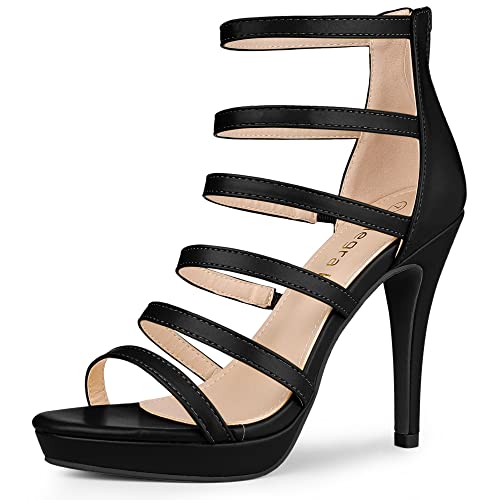 Allegra K Women's Platform Gladiator Strappy Indianapolis Stiletto Heel Sandals