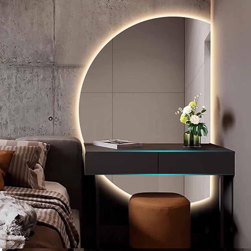 Miroir de vanité rétroéclairé mural sans cadre dimmable 90 cm - 2
