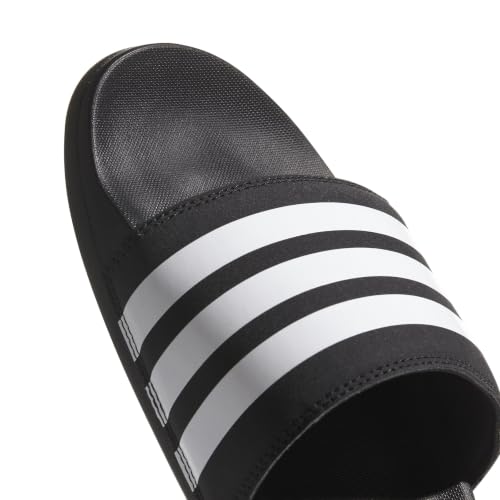 Image of adidas Unisex, Adilette Comfort Slides, Black /White /Black 5, 8, Medium