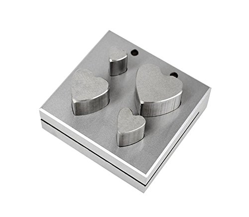 4 Piece Heart Shaped Disc Cutter Set 11 to 25 mm Jewelry Making Metal Cutting Forming Pendant Charm Coin Punch Tool