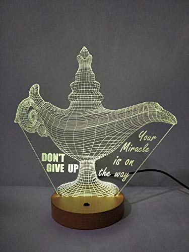 DESIGN ELLE Designelle 3D Illusion lamp Personalised with Any Name and Message, Gift for Birthday Wedding Anniversary Girl Boyfriend Husband Wife Brother Sister Her Him (Gold, Lamp)