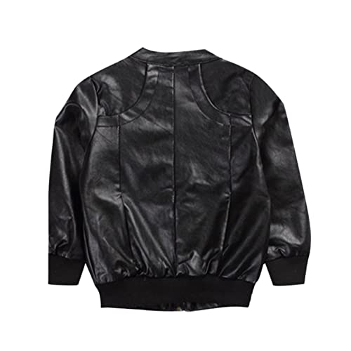 Boys Leather Jackets For Toddler Kids Motorcycle PU Leather Coats Fall Winter Outerwear (Black, 9-10 Years)2