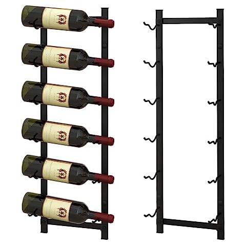 COSTWAY Wall Mounted Wine Rack for 6-12 Bottles Cover