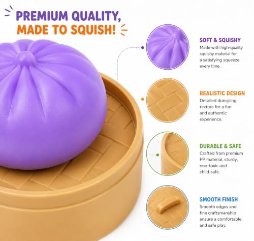 Image of Stress Relief Toy with Mini Steamer Box Soft Squishy Stress Ball, Slow Rising Sensory Squeeze Toy with Storage Case, Anxiety Relief Fidget Toy for Children, Teens & Adults