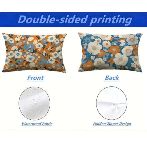 Housse de coussin de jardin fleur orange brûlé pour une ambiance cosy - 3