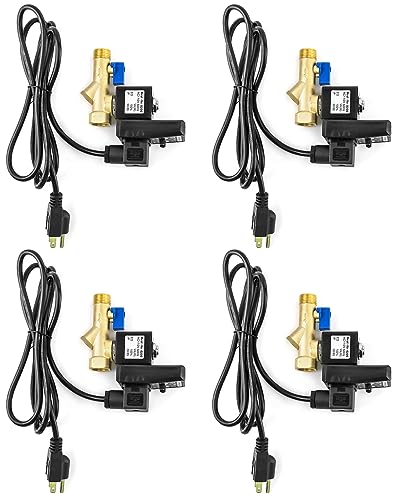 Qwork Electronic Drain Valve 4 Pack AC 110V 1/2 Integrated Automatic Timed Tank Drain for Compressed Air (WD15045)