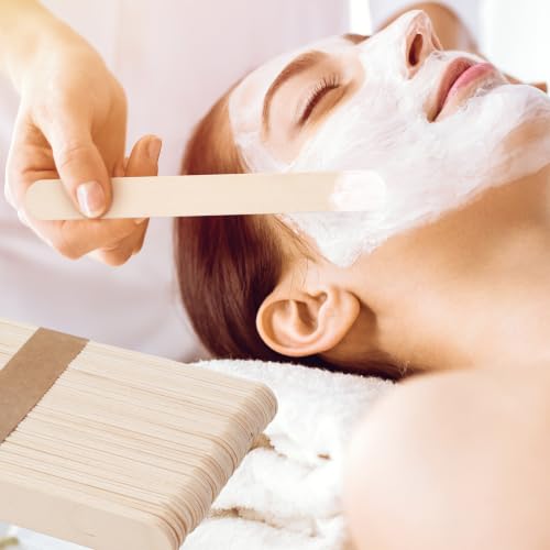 Image of 2500 Pieces Large Wooden Wax Sticks, 6-Inch Wood Waxing Sticks Wax Spatulas Applicator, Wood Craft Sticks for Body Hair Removal, Tongue Depressors, Wooden Ice Pop Sticks