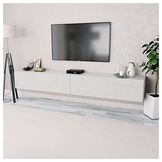 Yolola Hängendes TV Lowboard 240 cm Weiß