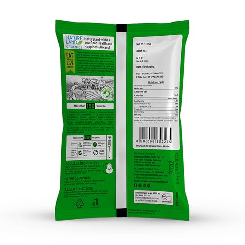 Image of Natureland Organics Bajra / Pearl Millet Flour 500 Gm - Organic Flour