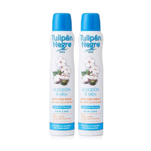 Black Tulip Deodorante Spray Cotone E Talco, Blu, 200 Ml X 2