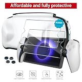 iVoler Etui do PlayStation Portal Remote Player z funkcją ładowania + 2 szt. szkła hartowanego. Sztywna torba podróżna, wstrząsoodporna, biała