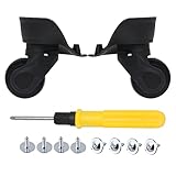 Xstyle 2Pcs 360 Swivel Suitcase Caster Wheels with Screw Black Wear Resistant Wheel Outdoor Luggage Travel Suitcase Wheels Replacement for W041-2 Suitcase Repair