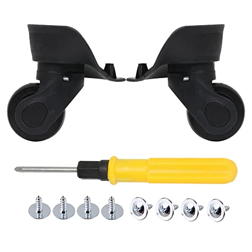 Xstyle 2Pcs 360 Swivel Suitcase Caster Wheels with Screw Black Wear Resistant Wheel Outdoor Luggage Travel Suitcase Wheels Replacement for W041-2 Suitcase Repair