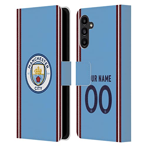Coque Samsung A13 5G Manchester City étui portefeuille personnalisé en cuir