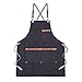 Regulowany fartuch śliniak, fartuch Nowe regulowane jeansowe fartuchy kuchenne dla kobiety Man Chef Cooking Mundur Restaurant Restaurant Kawiarnia Praca BIB-Dark Blue_L Fartuchy (Kolor: Bule, rozmiar: