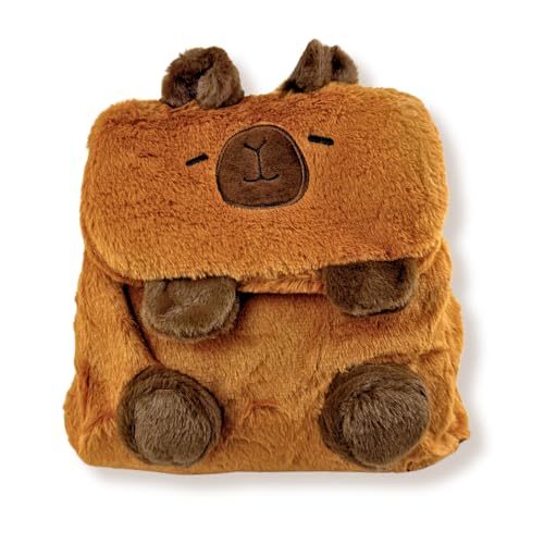 Bolsa Capivara Pelúcia Mochila Kawaii Alça Ajustável Fofa Divertida Novidade de Apertar