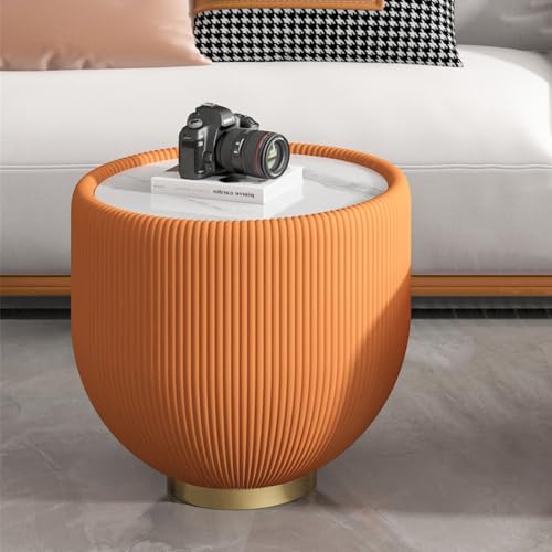 Maotifeys Modern Round End Table Luxury Sintered Stone Top Coffee