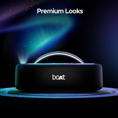 boAt Stone Lumos 60W Bluetooth Speaker w/ 7 LED Projection Modes, Hearables App Support, Dual EQs, Up to 9hrs of Playtime, TWS Feature, Built-in Mic, BT v5.3(Midnight Black) 7 41kJBAd3ZIL