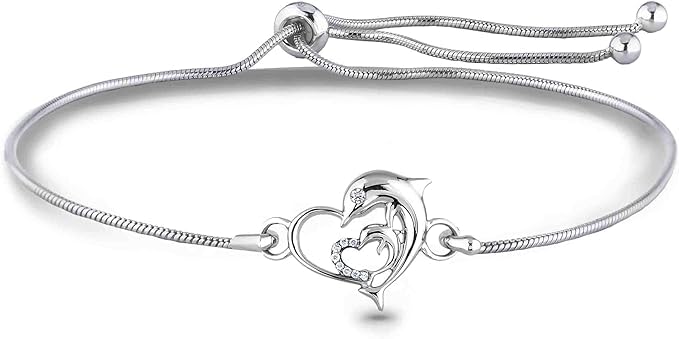 Image of Polar Light Signature Canadian Diamond Charm Bracelet in .925 Sterling Silver - Choice of Rolo or Paperclip Style Chain