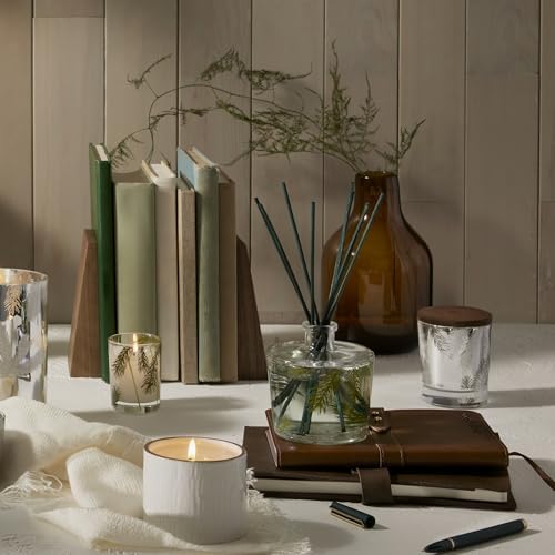 Thymes Frasier Fir Reed Diffuser Set – Includes Reeds, Fragrance Oil, and Frosted Glass Bottle – Fragrance Oil Diffuser – Room Fresheners – Luxury Home Decor – Green & Clear (Pine Needle, 7.75 fl oz) - Thumbnail 3