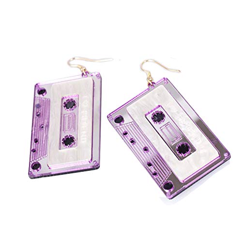 Personality Cassette Tape Dangle Earrings Acrylic Punk Funny Earrings for Women3