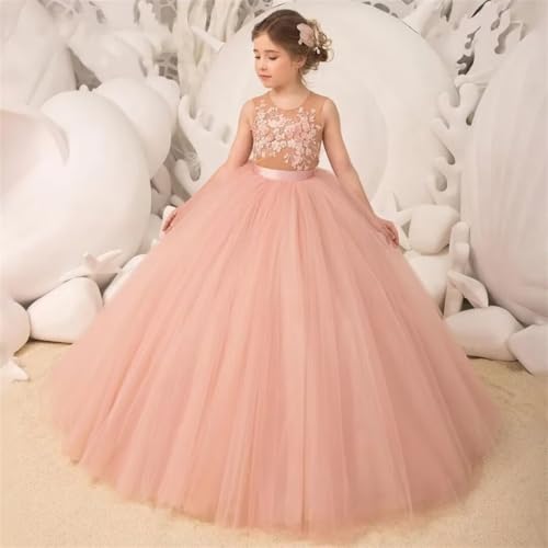 Flower Girl Dresses for Wedding Laces Appliques Communion Dress Tulle Princess Girls Pageant Dresses Ball Gown2