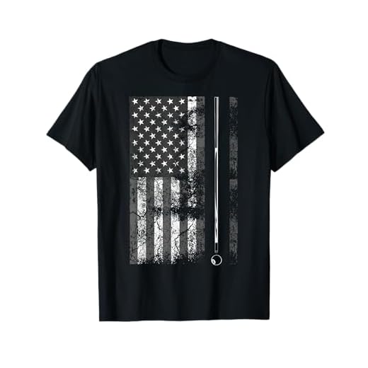 American Flag Billiard Stick Cute Table Game Funny USA Gift T-Shirt