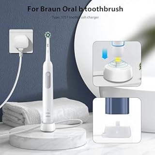 for Oral B Charger, Electric Toothbrush Charger Adapter UK for Braun Oral B Pro 3 3500, 3000, Pro 2 2500, Pro 1 650, iO3, iO4, iO5, iO6, Smart 6000N, Genius X, 8000, Type 3757 Chargers, 1.2M/3.9ft