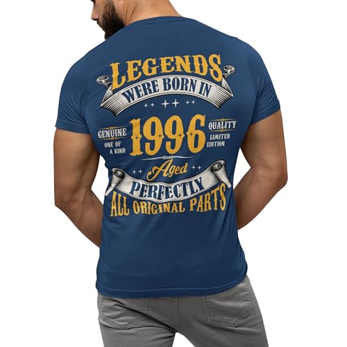 30th Birthday Shirt for Men, Legends were Born in 1996, Vintage 30 Years Old Tee T Shirt Tee, Left Chest & Full Back Print Navy Heather XX-Large by Sweet Gisele - Used condition - US$12.37