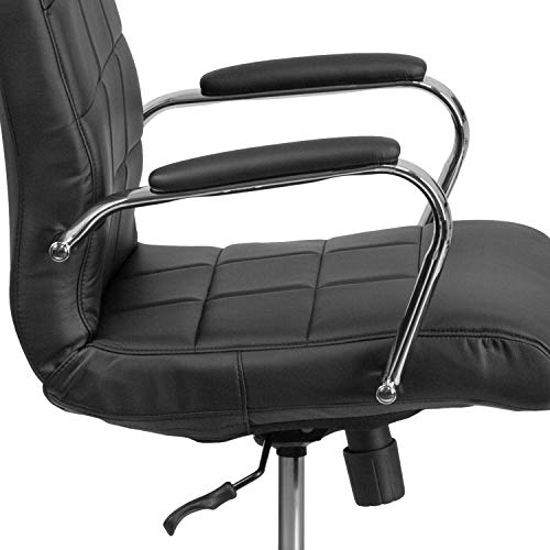 Flash Furniture Mid-Back Black Vinyl Executive Swivel Office Chair With Chrome Base And Arms 40 X 23 X 24 #TOP6