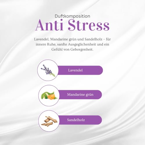 TAOASIS Duftkomposition Anti Stress 5 ml – 100 % naturreines ätherisches Öl – Bio-zertifiziert – Beruhigender Duft mit Sandelholz, Lavendel & Mandarine – Vegan – Made in Germany