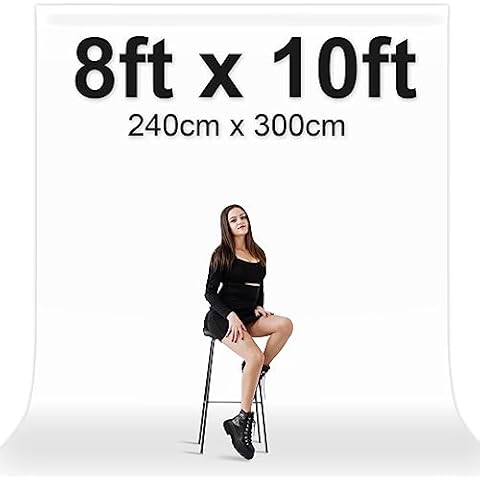 EMART 8x10FT White Backdrop with Clamps Cover