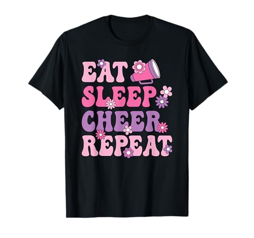Eat Sleep Cheer Repeat Cheerleader Cheerleading Women Girls T-Shirt