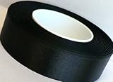 Farbe: schwarz SATINBAND 25m x 25mm SCHWARZ Schleifenband SATIN Geschenkband DEKOBAND Trauerband