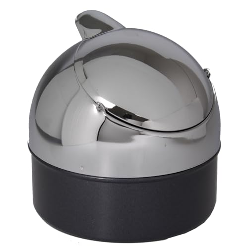 Grosser Windaschenbecher DOLPHIN Kippaschenbecher Aschenbecher für innen und außen Metall Windascher Kippascher Klappdeckel (Schwarz)