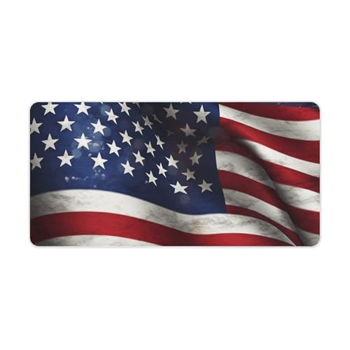 Tapis de souris drapeau USA 30,5x61 cm en caoutchouc antidérapant pour bureau
