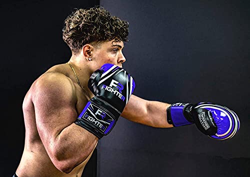 Fr Fighter Boxing Gloves Perfect For Mma Training, Punching Bag, Kickboxing, Muay Thai Boxing Gloves For Men, Women And Adult (Blue/Black, 6 Oz) #TOP3