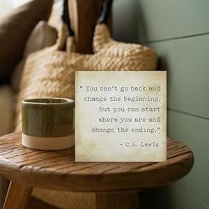 Inspirational quotes office decor for men rustic wooden block plaque box sign for home office desk shelf table motivational wall decor inspirational gifts for women men friends cs lewis  urban country home decor