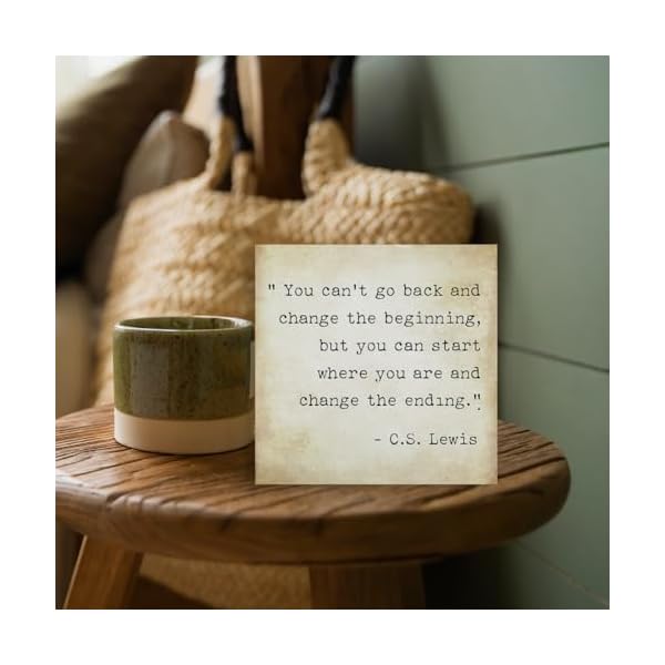 Inspirational quotes office decor for men rustic wooden block plaque box sign for home office desk shelf table motivational wall decor inspirational gifts for women men friends cs lewis  urban country home decor