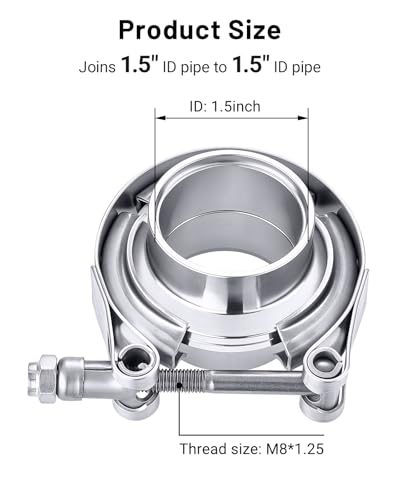 Image of EVIL ENERGY 1.5 Inch V Band Clamp with Flange Male Female 304 Stainless Steel 1PC
