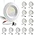 12 Pack 5/6 Inch 5CCT LED Recessed Light Retrofit, 2700K/3000K/4000K/5000K/6500K Selectable Downlight, Dimmable Can Lights with Metal Baffle Trim, CRI 90, 10.5W=85W, E26 Base, IC & Wet Rated, ETL&FCC