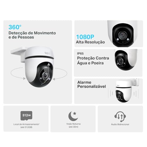 Camera de Segurança wifi 360º Externa TP-Link Tapo C500, 1080p Full HD, Visão noturna de até 30 metr