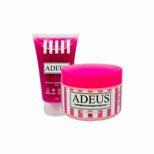 Kit Dúo Adeus renovador y reafirmante: exfoliante de pitaya y crema anticelulítica (kit con exfoliante de pitaya Adeus de 165 g y crema anticelulítica, reafirmante Adeus de 300 g) - Original